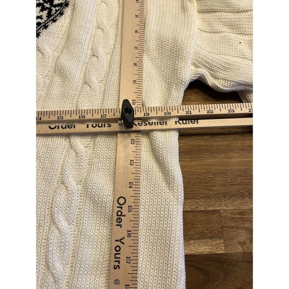 Men's 90's BUGLE BOY W/B 100% Cotton Knit Sweater Size L - Picture 5 of 9